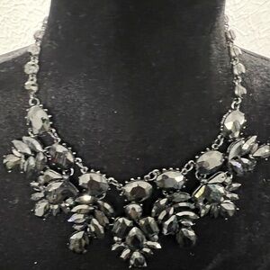 Vintage JCrew black enamel Statement Necklace